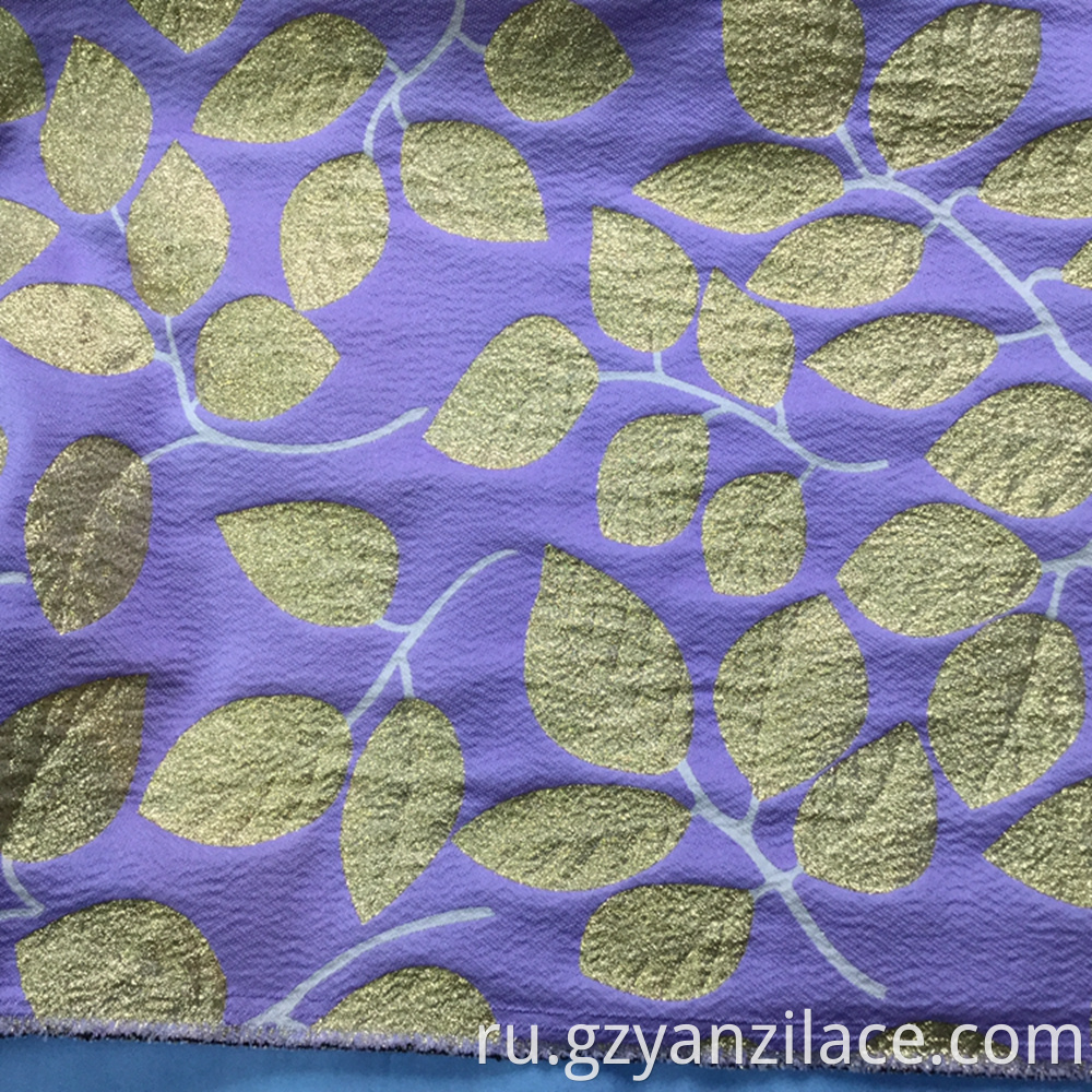 Purple Strecth Jacquard Brocade for Dress